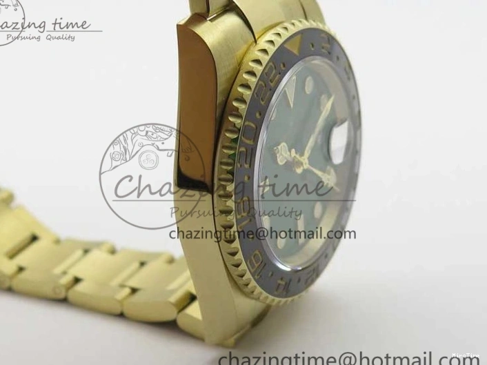 MiroTime 0202 TravelReady GMT Master II 116718 LN Black Ceramic 316L Steel GMF 1:1 Best Edition Green Dial on YG Bracelet A 2960